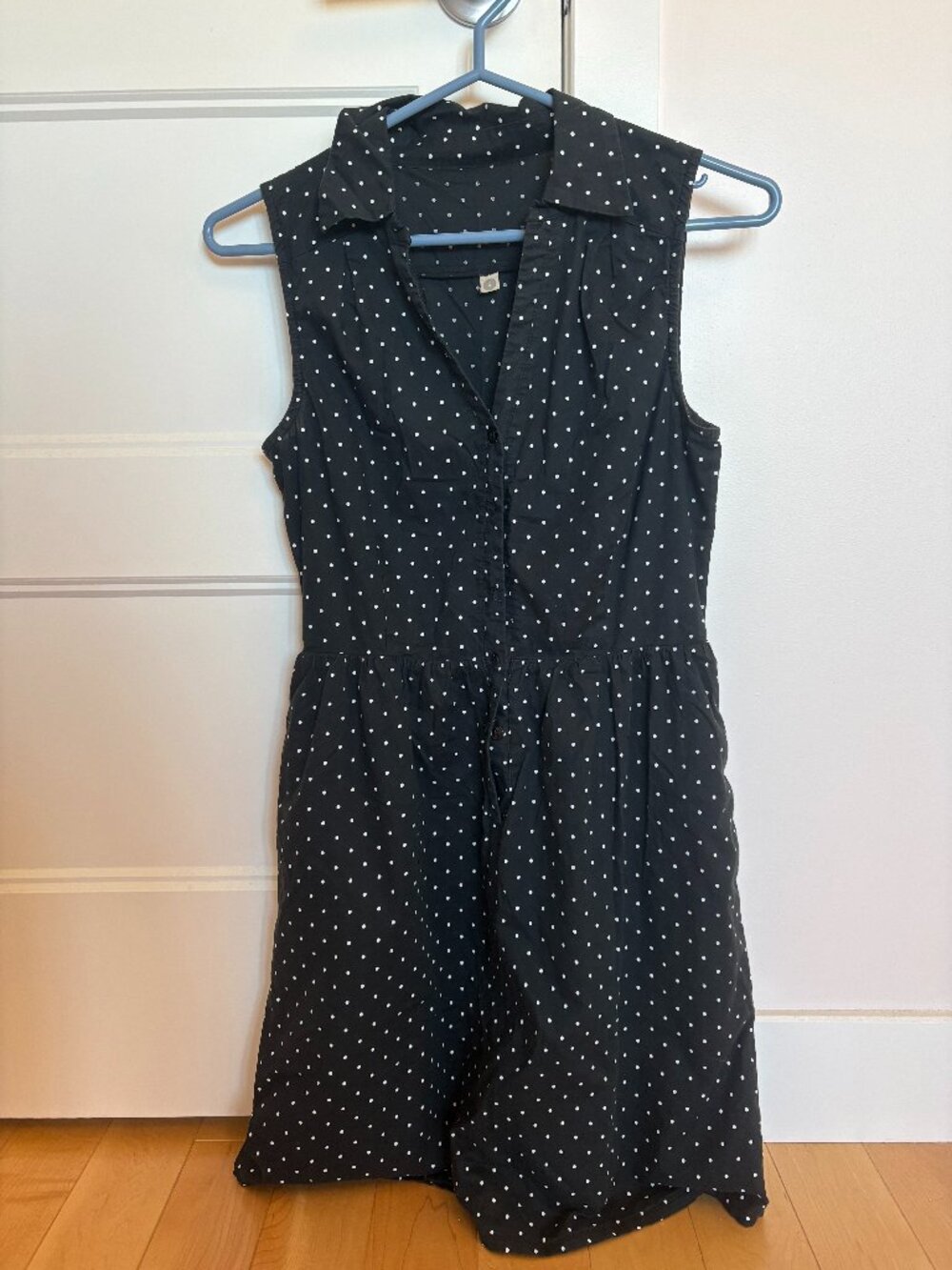polka dot sleeveless mini dress